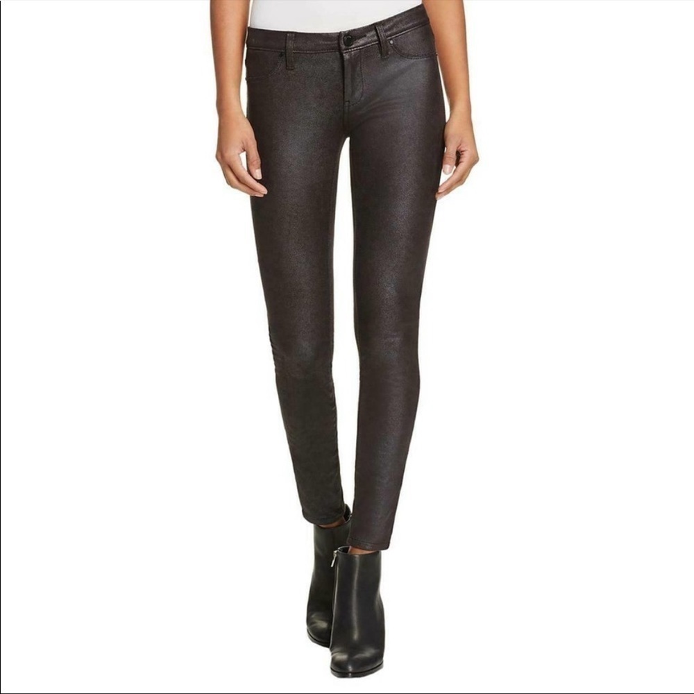 BLANKNYC FAUX SUEDE SPRAY-ON BLACK JEANS